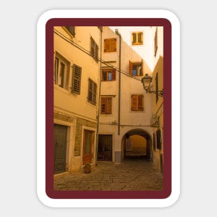 Street in Piran, Slovenia Sticker